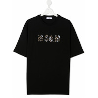 Msgm Kids Camiseta com logo - Preto