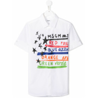 Msgm Kids colour logo print shirt - Branco