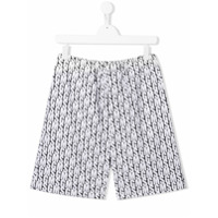 Msgm Kids logo printed shorts - Branco