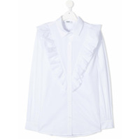 Msgm Kids ruffle detail shirt - Branco