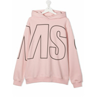 Msgm Kids TEEN logo print hoodie - Rosa