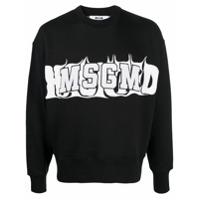 MSGM logo cotton sweatshirt - Preto