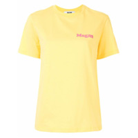 MSGM logo print cotton T-shirt - Amarelo