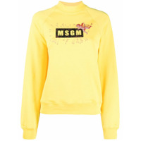 MSGM logo-print sweatshirt - Amarelo