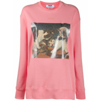 MSGM Moletom com estampa de gato - Rosa