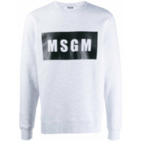 MSGM Moletom com estampa de logo - Cinza