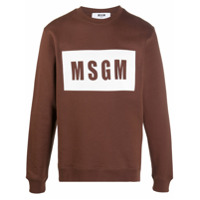 MSGM Moletom com estampa de logo - Marrom