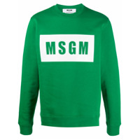 MSGM Moletom com estampa de logo - Verde
