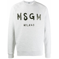 MSGM Moletom com logo - Cinza