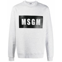 MSGM Moletom com logo - Cinza