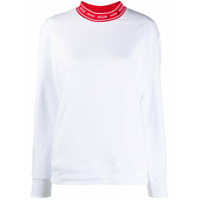 MSGM Moletom com logo na gola - Branco