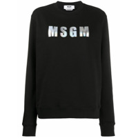 MSGM Moletom com patch de logo - Preto