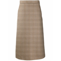 MSGM plaid check A-line skirt - Neutro