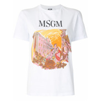 MSGM plaza print T-shirt - Branco