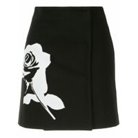 MSGM printed rose mini skirt - Preto