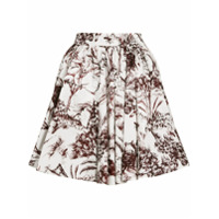 MSGM Saia cintura alta com estampa - Branco