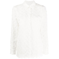 MSGM Saia xadrez com franjas - Branco