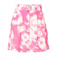 MSGM Short com cinto e estampa - Rosa