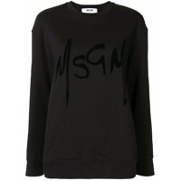MSGM Spray logo print sweatshirt - Preto