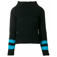 MSGM striped sleeve jumper - Preto