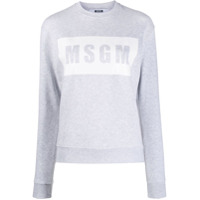 MSGM Suéter com estampa de logo - Cinza