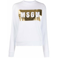 MSGM Suéter com logo metálico - Branco