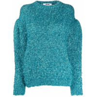 MSGM Suéter de tricô com brilho - Azul