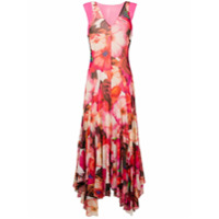 MSGM Vestido longo com estampa floral - Rosa
