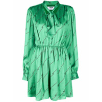 MSGM Vestido mini com laço na gola - Verde