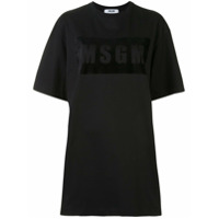 MSGM Vestido reto com logo - Preto