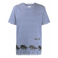 Myar Camiseta com logo e listras - Azul