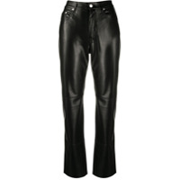 Nanushka Calça reta cintura alta - Preto