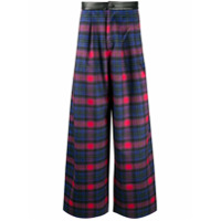 Natasha Zinko Calça palazzo xadrez - Preto