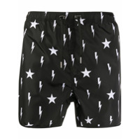 Neil Barrett Short de natação Star - Preto