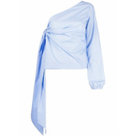 Nº21 Blusa drapeada ombro único - Azul