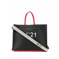 Nº21 Bolsa tote color block - Preto