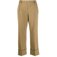 Nº21 Calça cropped com contas - Marrom