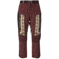 Nº21 Calça cropped com patchwork - Vermelho