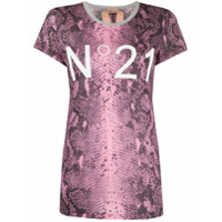 Nº21 Camiseta com detalhe de logo - Rosa