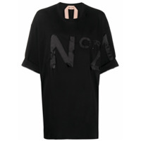 Nº21 Camiseta oversized com logo - Preto