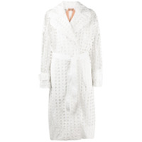 Nº21 Casaco midi perfurado - Branco