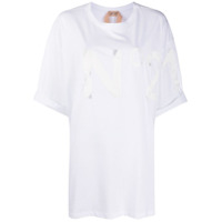 Nº21 logo-patch oversize T-shirt - Branco