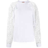 Nº21 Moletom com renda nas mangas - Branco