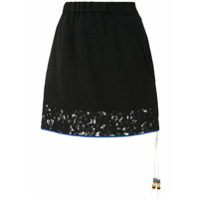 Nº21 Saia com recortes de renda - Preto