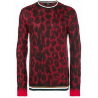 Nº21 Suéter com animal print - Vermelho