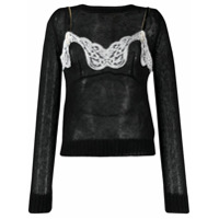 Nº21 Suéter com detalhe bordado - Preto