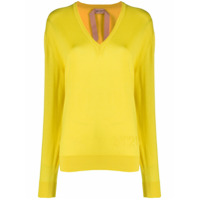 Nº21 Suéter com detalhe de logo - Amarelo