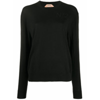 Nº21 Suéter de tricô com logo - Preto