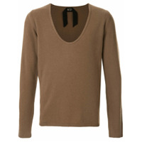 Nº21 Suéter decote em V profundo - Marrom