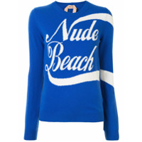 Nº21 Suéter Nude Beach de tricô - Azul